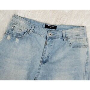 Represent Mens Destroyed Skinny Jeans Light Blue Slim Fit Ripped Denim SZ 34x28